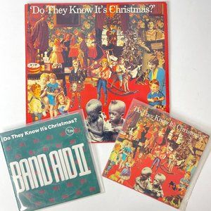 Band Aid Do They Know Its Christmas 3 Record Lot 12" + 7" 1984 + II 1989 Singles
